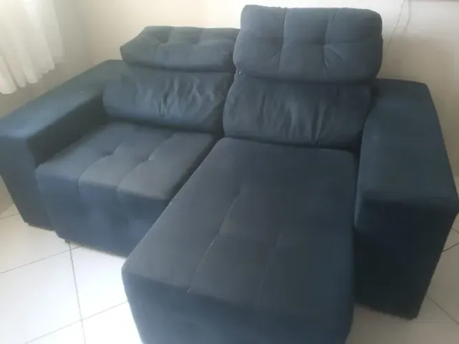 Sofá Azul Retrátil 2 lugares