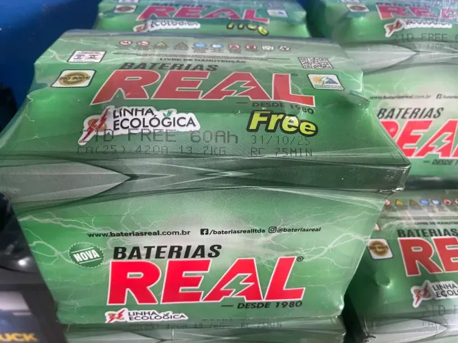 Bateria da marca Real com 01 ano de garantia