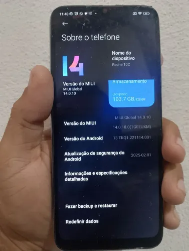 Com trinco celular redmi 10c 6g ram 128g 