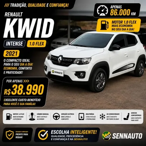 Renault Kwid Intense 1.0 Flex 12V 5P Mec. 2021
