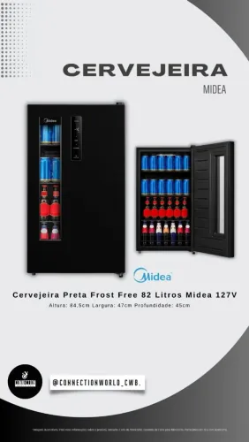 Cervejeira Preta Frost Free 82 Litros Midea