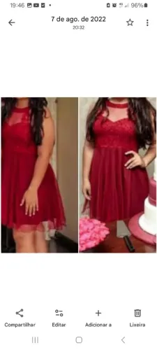 Vestido festa tamanho M vermelho marsala