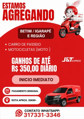 MOTORISTA ENTREGADOR AGREGADO - BETIM / IGARAPÉ E REGIÃO