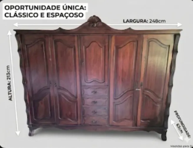 Guarda-roupa clássico, jacarandá