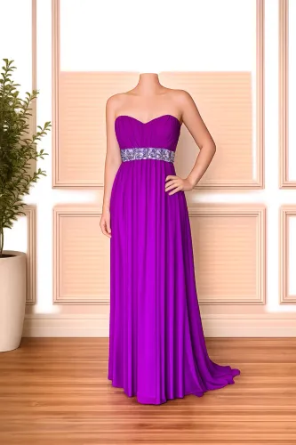 Vestido acinturado Fúcsia com bordado na cintura Calvin Klein