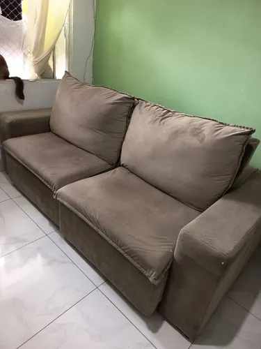 Sofá retrátil cinza 2,30 m