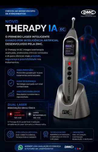 Laser DMC Therapy EC IA, laserterapia vermelho e infravermelho, completo