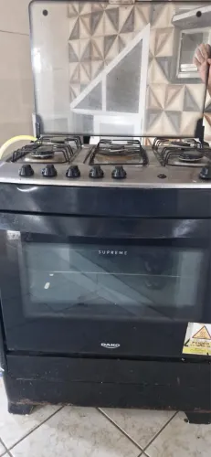 Fogão 5 Bocas Preto com Mesa de Vidro Dako Supreme Glass