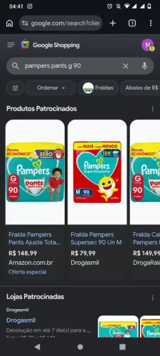 Fralda Pampers Pants G 90 unidades