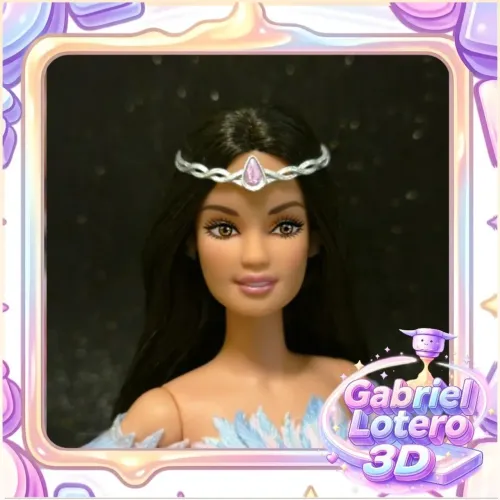 Tiara Cristal Mágico para a boneca Odette do filme Barbie Lago dos Cisnes - impressão 3D