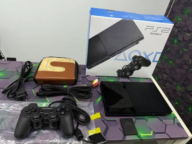 PLAYSTATION 2 SLIM COMPLETO + CAIXA!