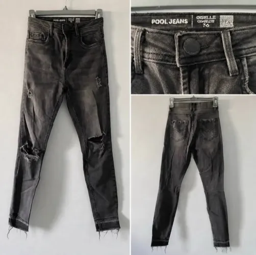  Calça preta -Jeans Estonado Cigarrete -Riachuelo 