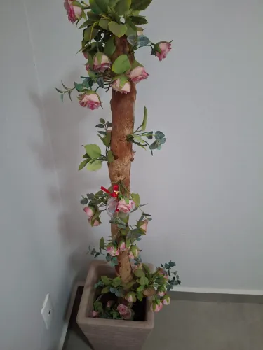 Árvore Francesa Artificial De Rosas Com Tronco Natural