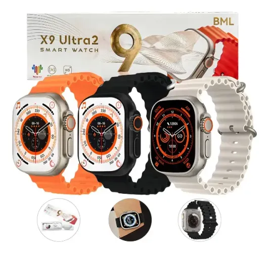 Smartwatch Original X9 Ultra Série 9 Bússola 49mm NFC GPS Esportivo Fitness Relógio Inteli