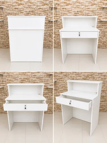 BALCÃO DE ATENDIMENTO BRANCO COM CHAVE