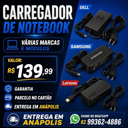 Carregador para notebook várias marcas modelos Garantia Parcelo no Cartão