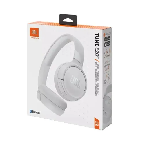 FONE JBL BLUETOOTH TUNE520BT BRANCO - JBLT520BTWHT  - LOJA DADO DIGITAL