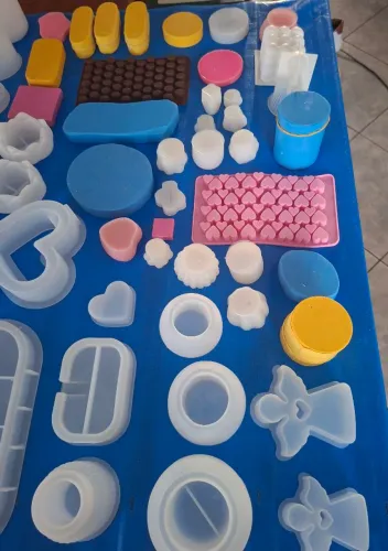 Moldes de silicone para velas, sabonetes e peças de concreto, gesso, argamassa