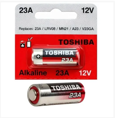 Pilha Alcalina 23A 12V Toshiba Cartela com 1 Unidade - LRV08 / A23 / MN21
