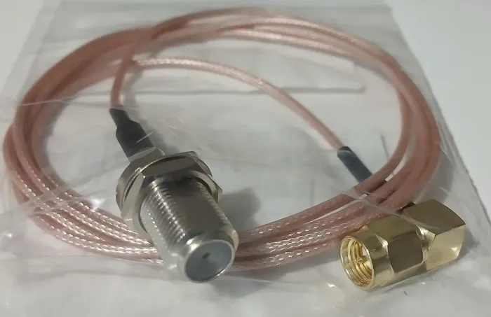 Cabo adaptador SMA macho / conector F fêmea ( p/ ligar cabo coaxial no rádio tef6686 )
