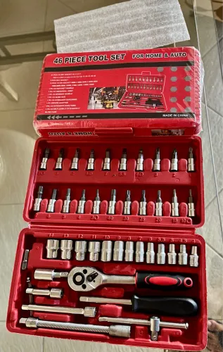 Kit Chaves Jogo Catraca Reversivel Soquetes 46 Pecas Maleta