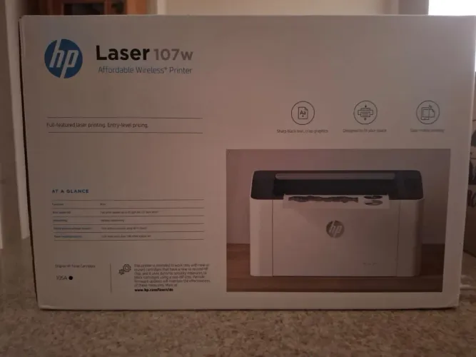 Impressora HP Laser 107w Wi-Fi Nova e Lacrada | Laser Monocromática