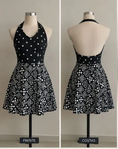 vestido preto curto