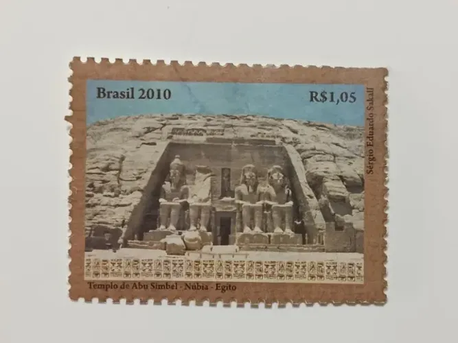 Selo postal - Templode Abu Simbel - Núbia - Egito