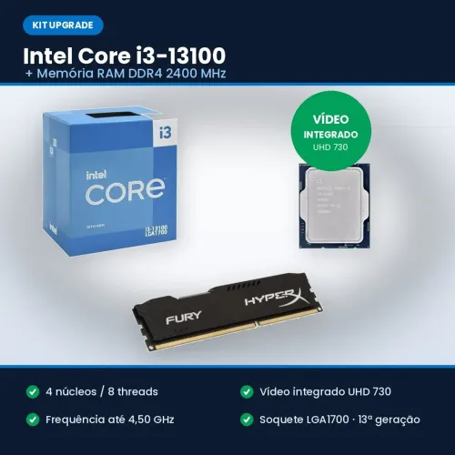 Kit gamer Intel core i3-13100+8GB RAM