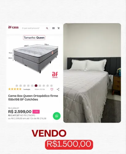 Vendo conjunto Box + colchão queen
