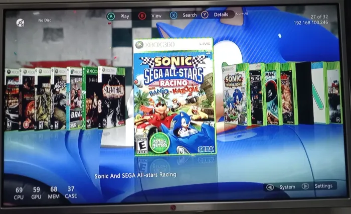 HD com jogos Xbox 360