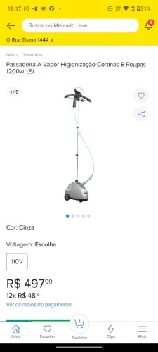 Ferro de passar roupa vaporizador vertical 