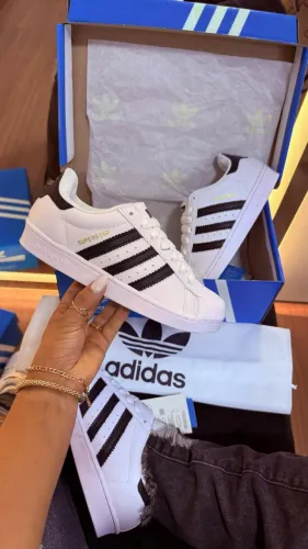  Tênis Adidas Superstar Premium Branco Tradicional Masculino