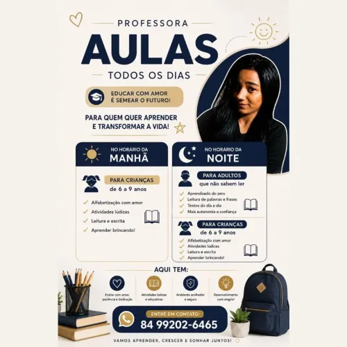 Aulas de Reforço e Alfabetização - Crianças e Adultos
