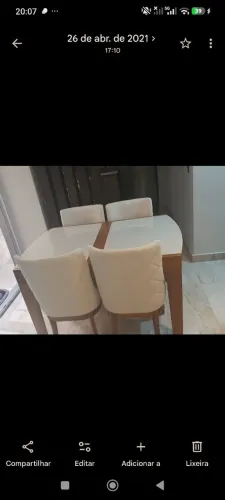 Mesa de jantar retrátil 6 cadeiras