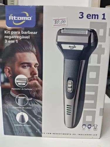 Kit para Barbear Recarregável 3 em 1