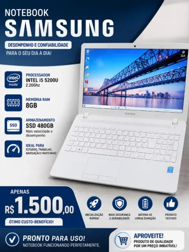 Notebook Samsung i5 8GB SSD 480GB