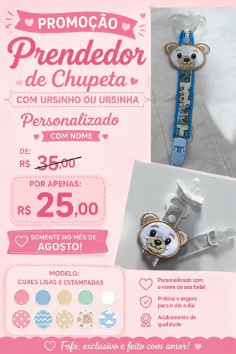 Prendedor de chupeta personalizado