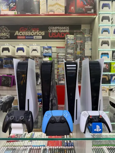 Ps5 fat com leitor e 2 controles