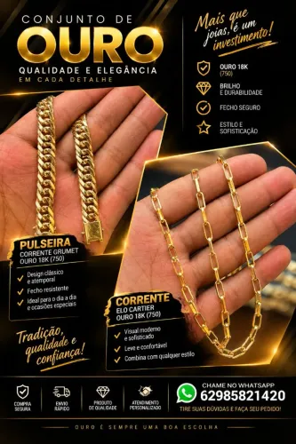 OURO 18K - CORRENTE E PULSEIRA