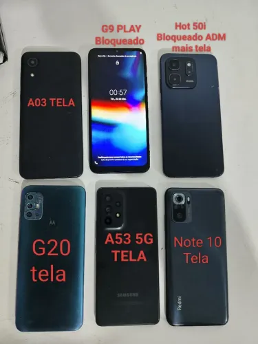 Lote de 6 celulares pra arrumar ou para peças