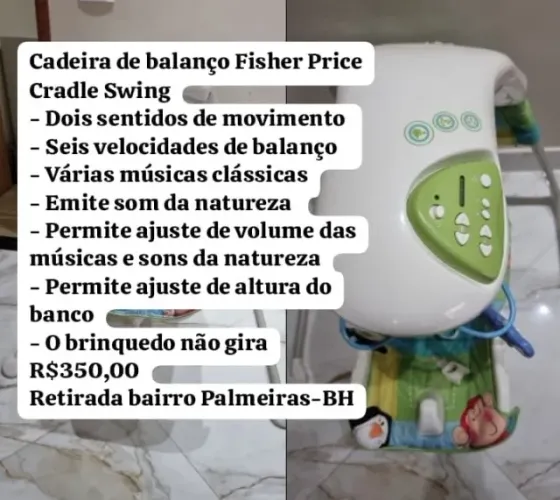 Cadeira Fisher-Price original Modo balanço