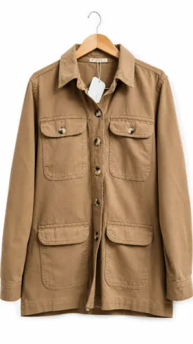Jaqueta Feminina Utilitária Camel GG Nova com Etiqueta