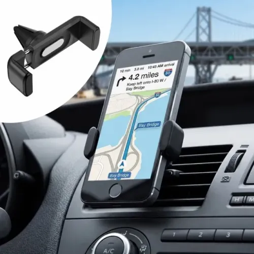 Suporte de Celular 360° para Carro - Fixação na Ventilação, Ajustável e Resistente