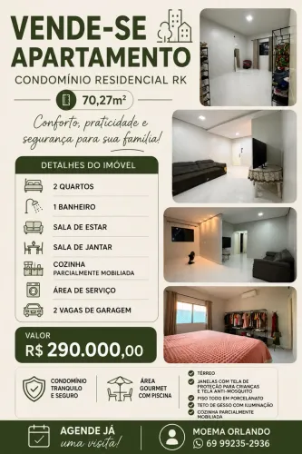 Vende-se apartamento Residencial RK