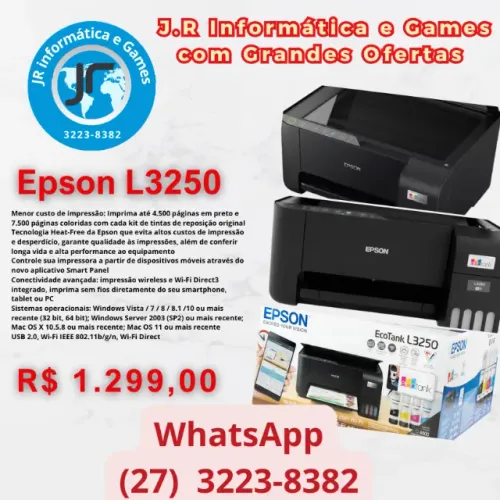 Impressora Epson L3250 - Economize Tinta e Tenha Qualidade Impecável!