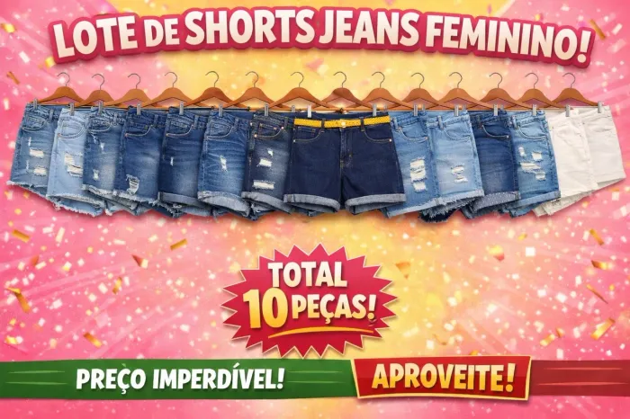 Lote de Shorts Jeans Femininos