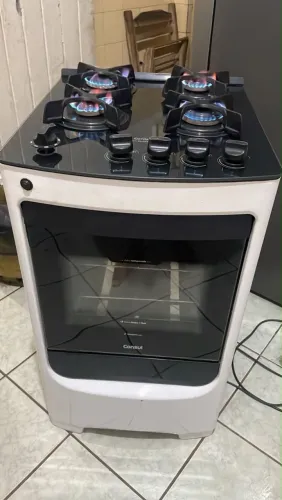 Fogão Cônsul Mesa de Vidro Branco