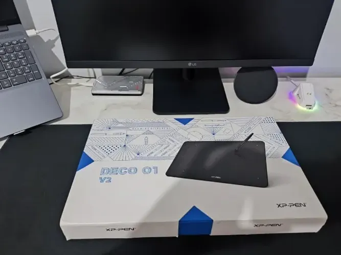 Mesa Digitalizadora XPPen Deco 01 V2 Completa na Caixa