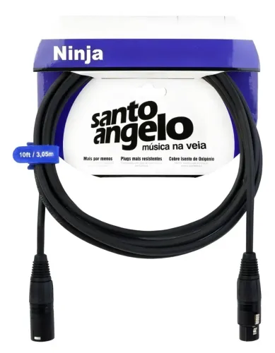Kit com 7 Cabos XLR Santo Ângelo (3,05m) Ninja - Novos